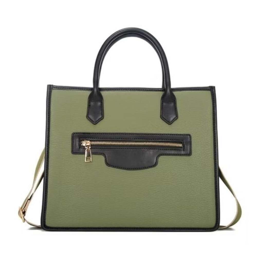 La Terre Fashion handbag, Olive Green, Black, Gold